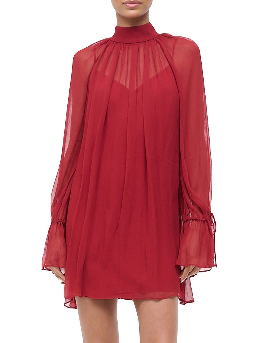 Women's Roux Chiffon Tieneck Minidress - Pomegranate - Size XL
