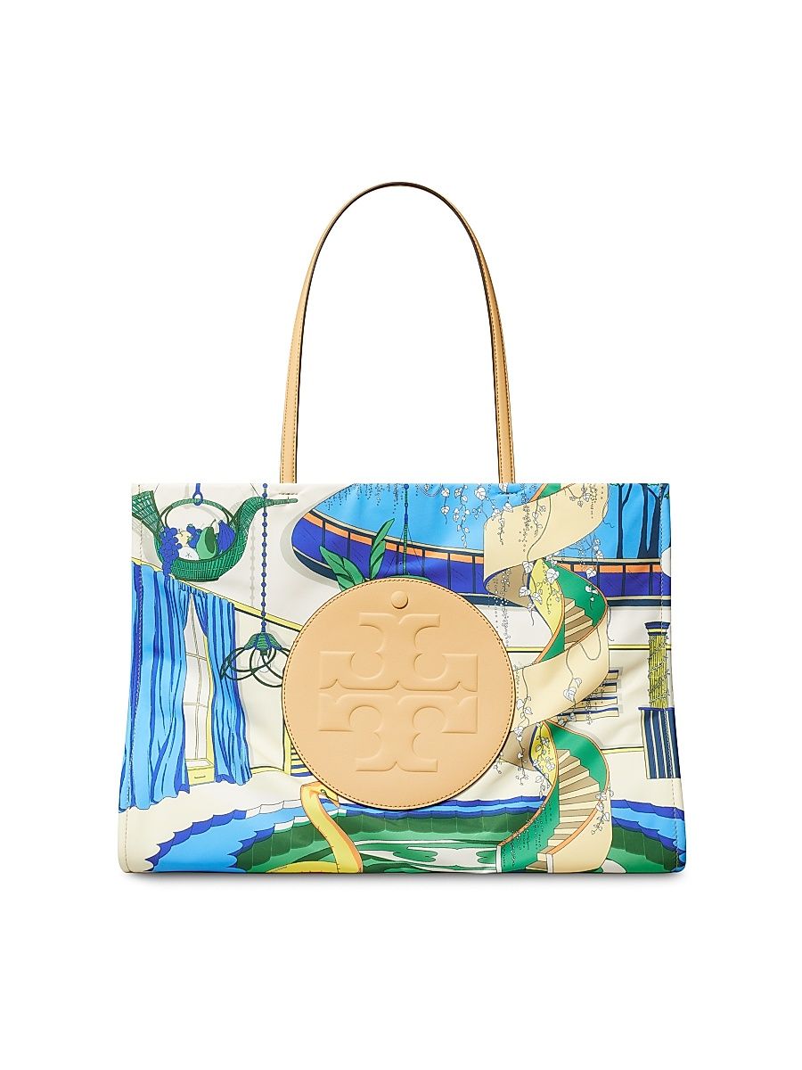 Women's Ella Printed Tote Bag - Pool Blue