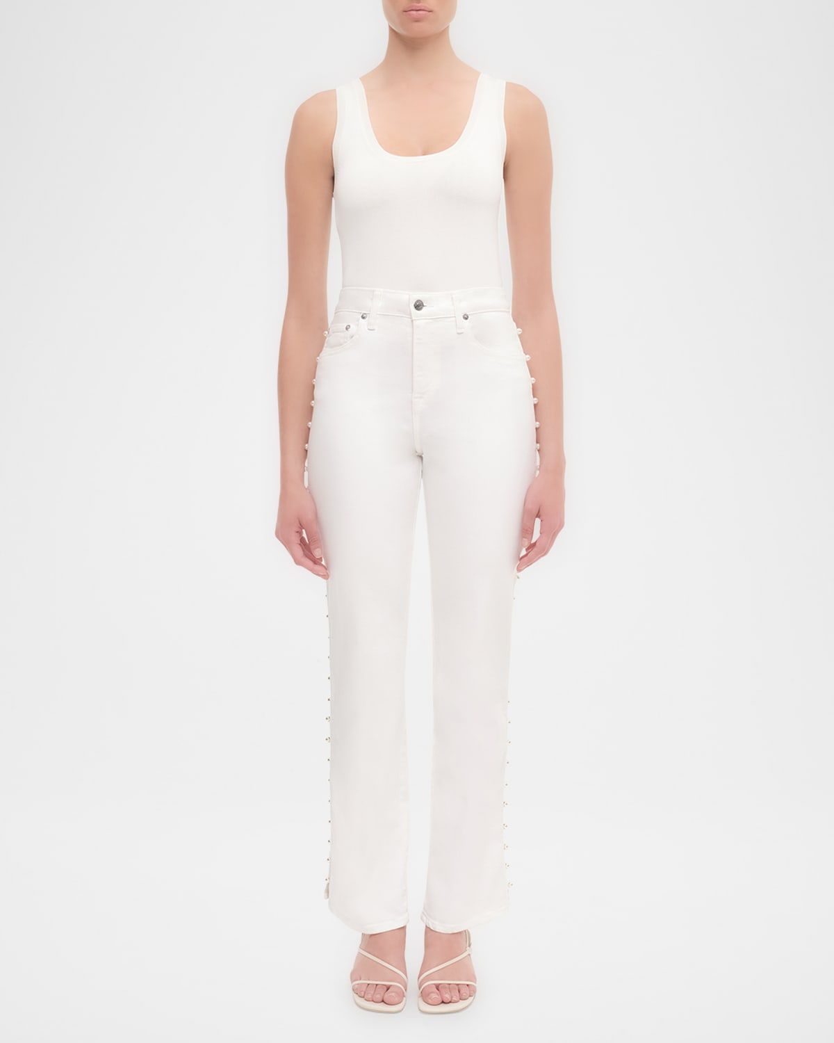 Amelia Pearl-Embellished Jeans