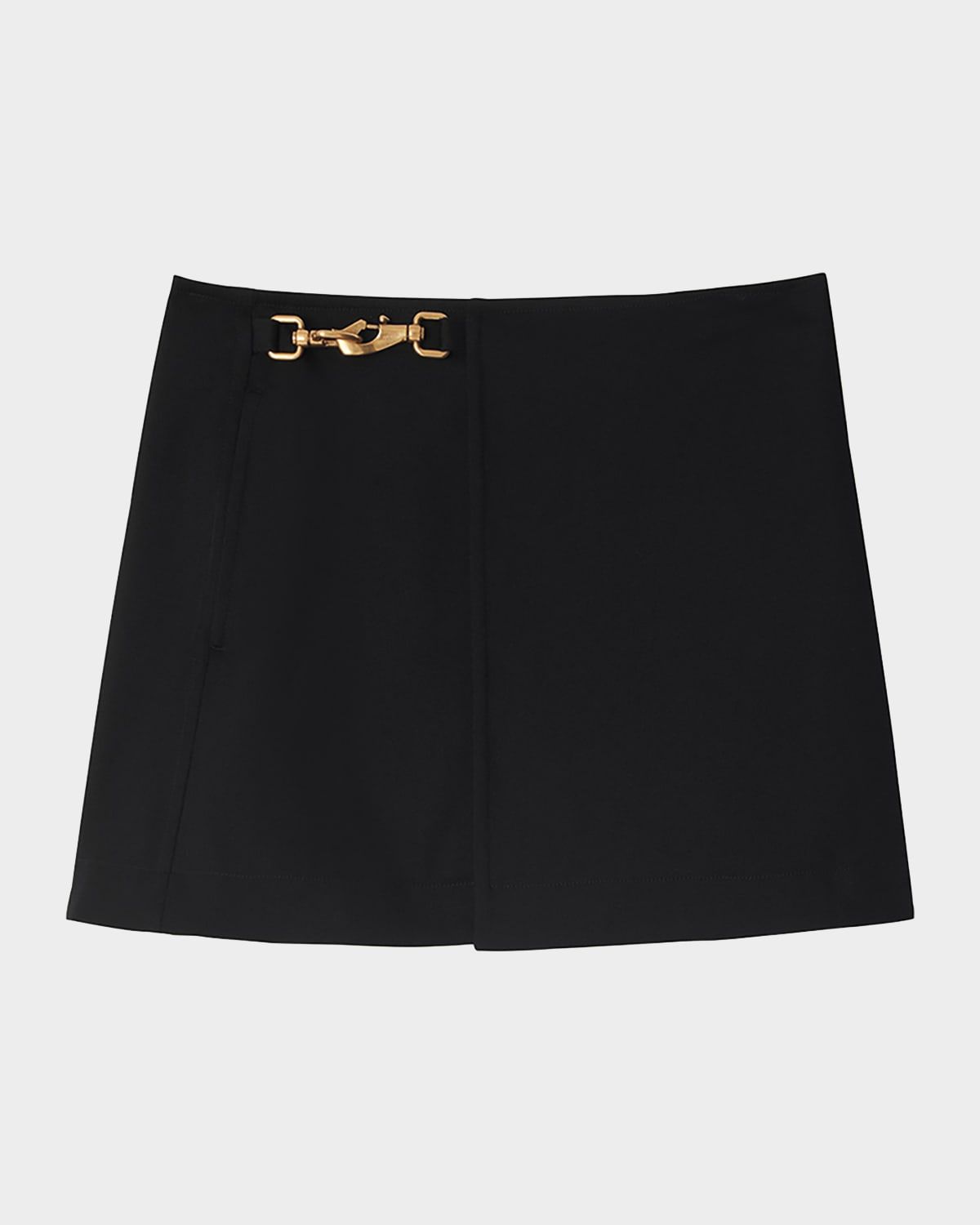 Mini Wool Skirt with Horse Clip