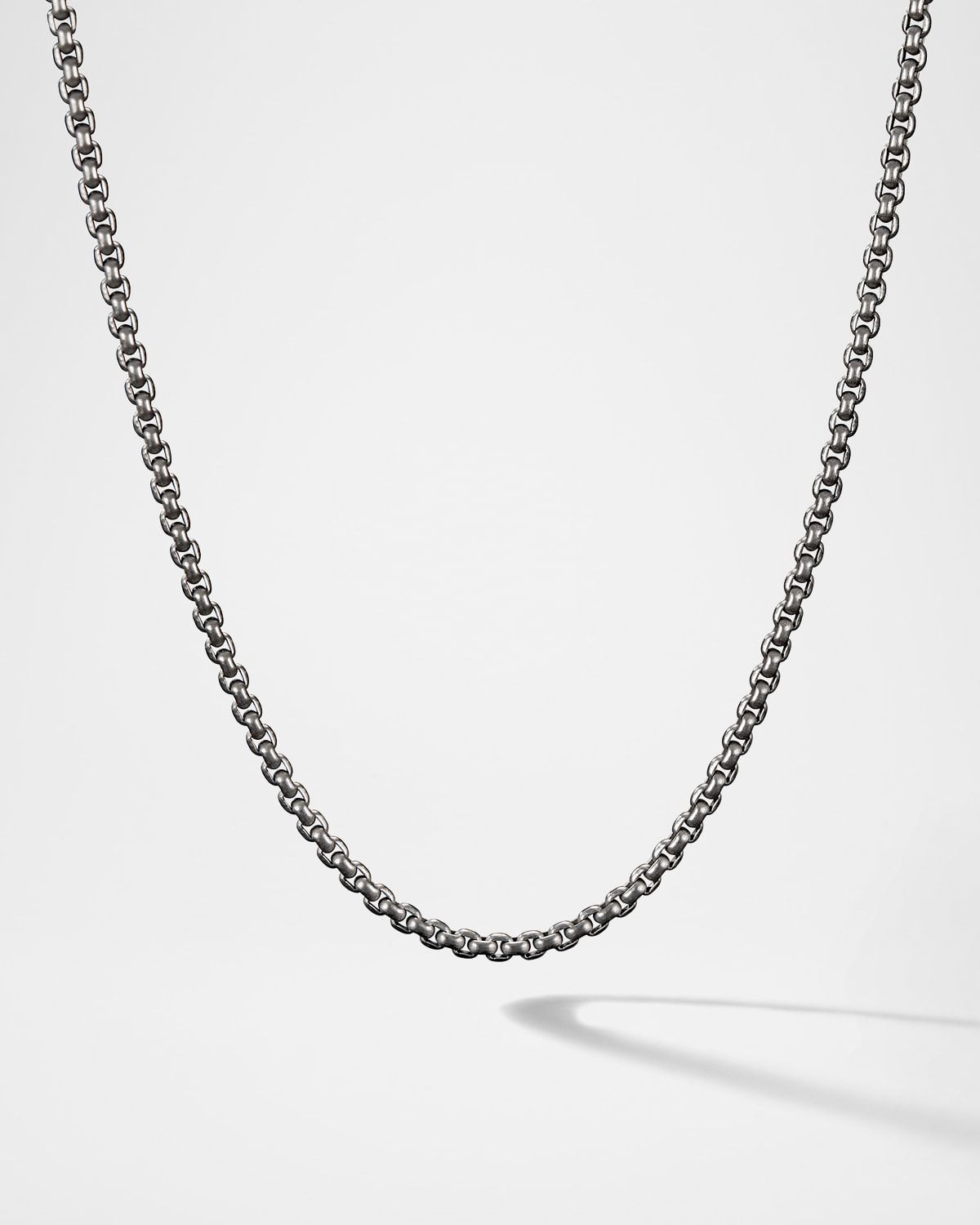 Men & apos;s Box Chain Necklace in Gray Titanium, 2.7mm, 24"L