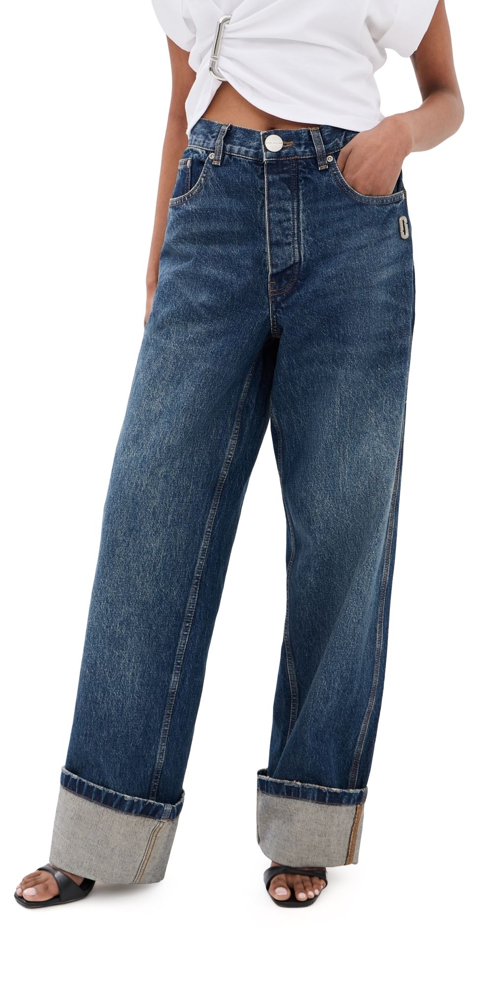 Marc Jacobs Wide Leg Jeans Medium Wash Indigo 25