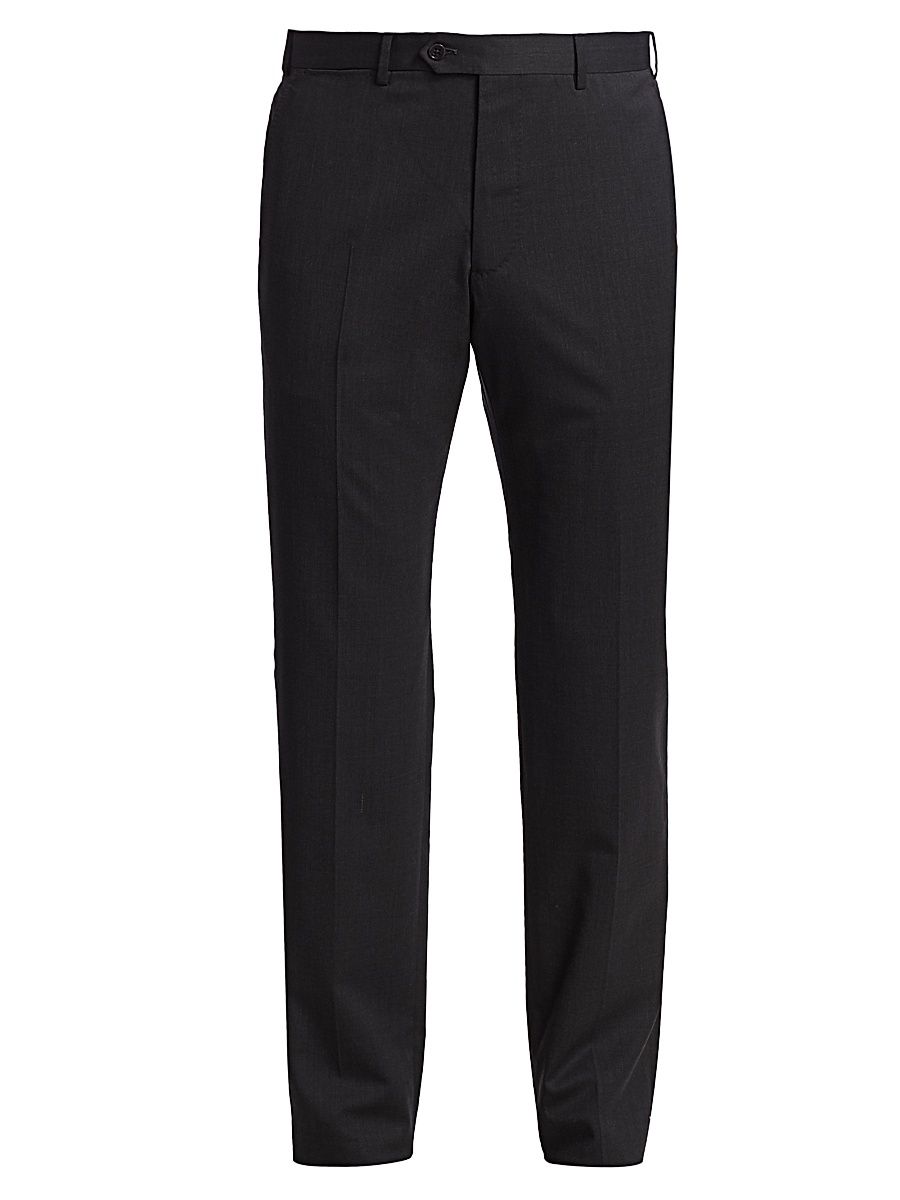 Men's Wool Trousers - Dark Heather Grey - Size 36