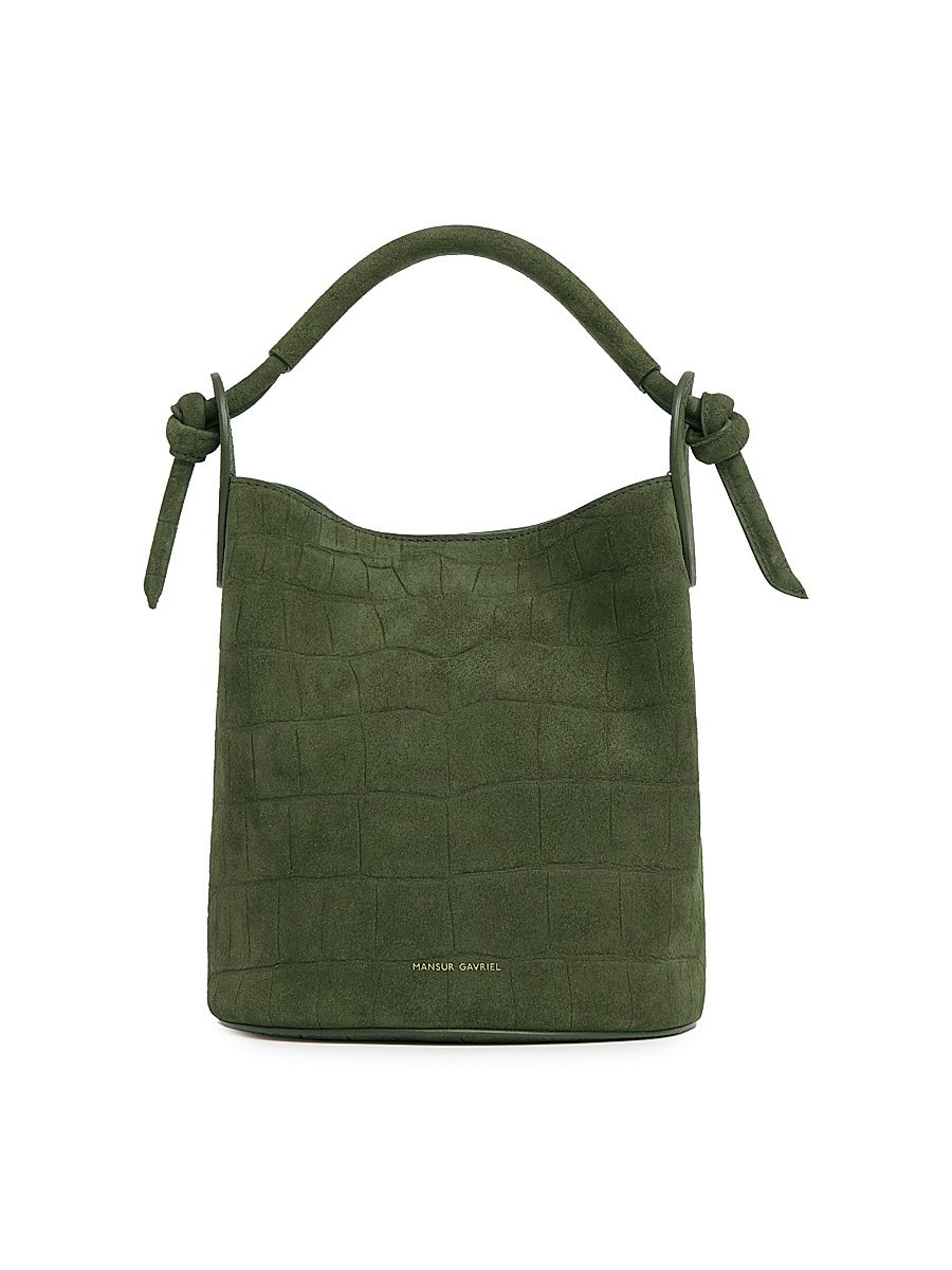 Women's Mini Fortuna Suede Bucket Bag - Moss