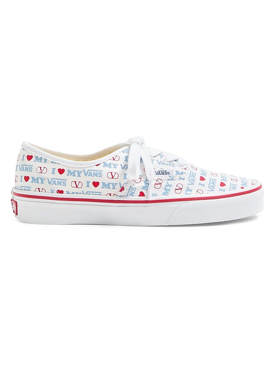Valentino Garavani and Vans Women's Low-Top Sneakers - White Rouge Pur - Size 9