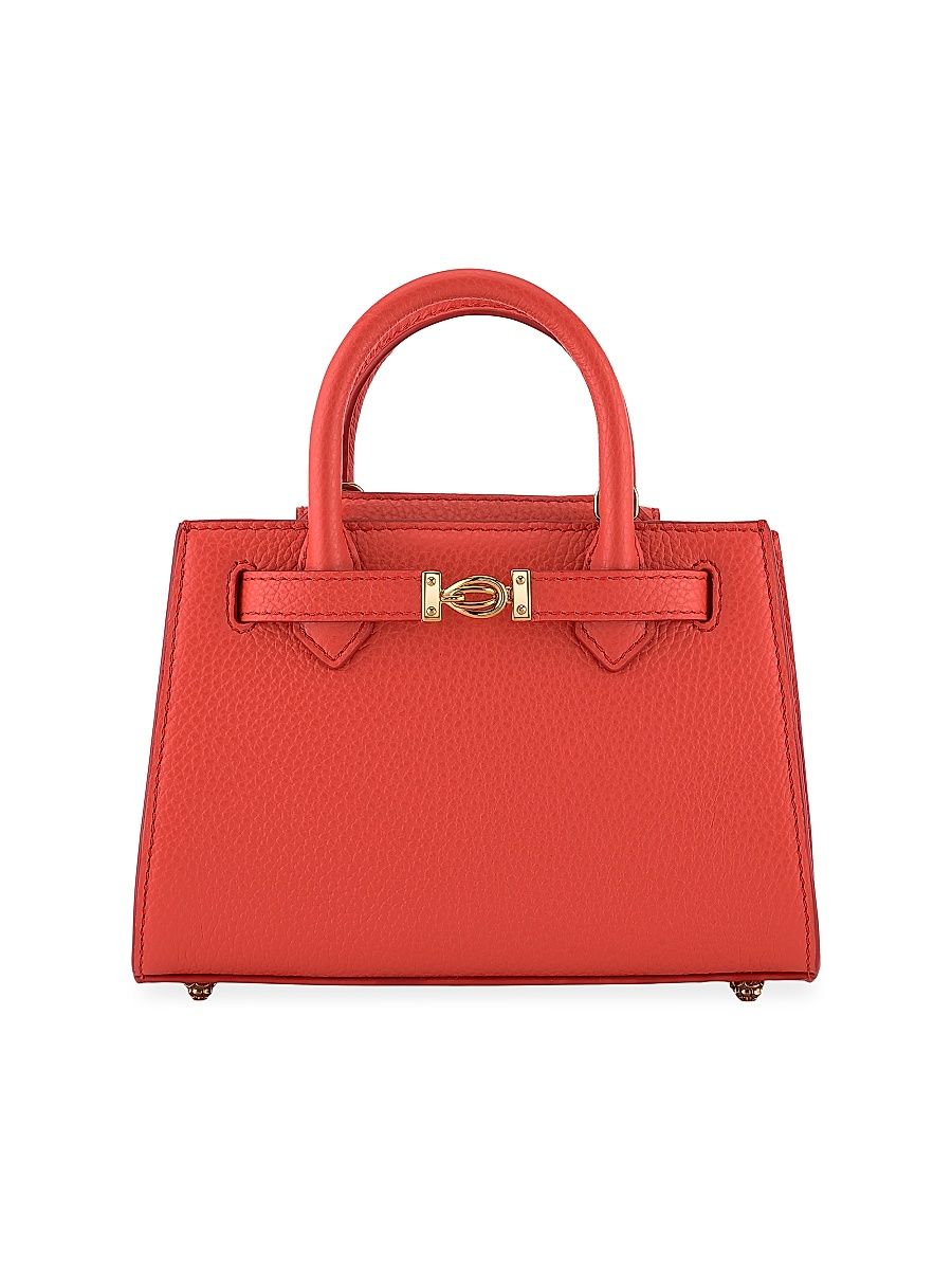 Women's Winnie Top Handle Mini Bag in Pebbled Leather - Sunshine