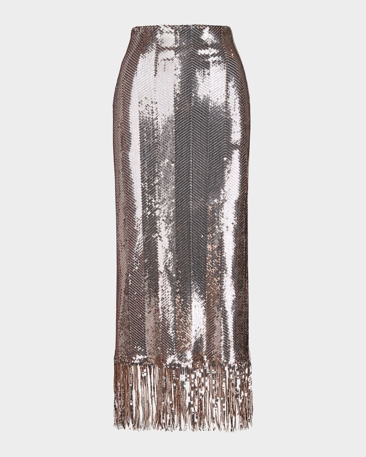 High-Waisted Sequin Skirt