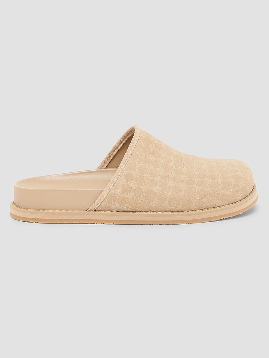 Men's MA Monogram Suede Clogs - Tan - Size 13