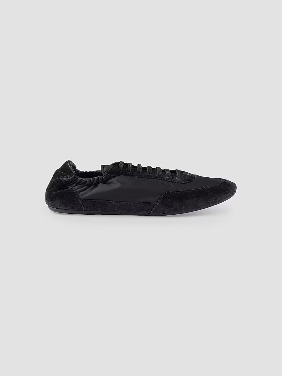 Prada Women's Women's's Collapse Re-Nylon and Suede Sneakers - Black - Size 5.5