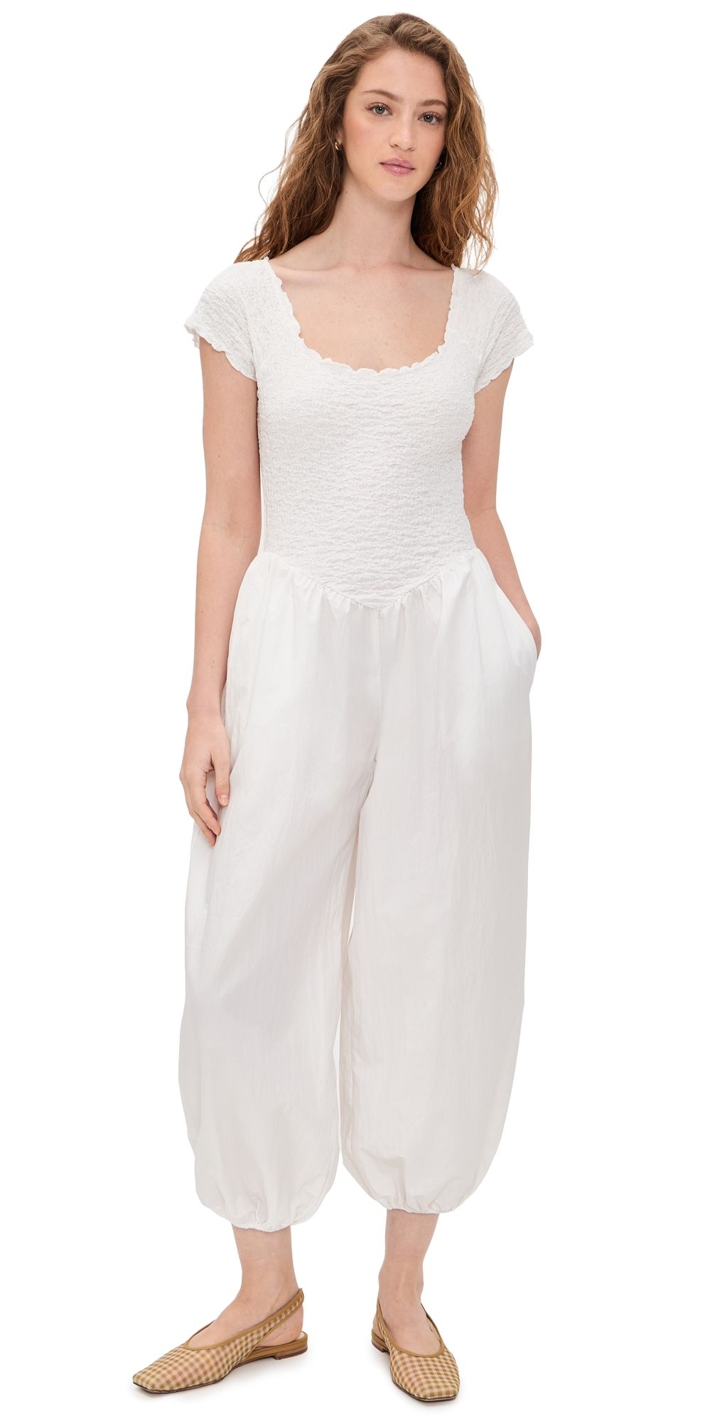 Lisa Says Gah Goldie Jumpsuit Chalk M