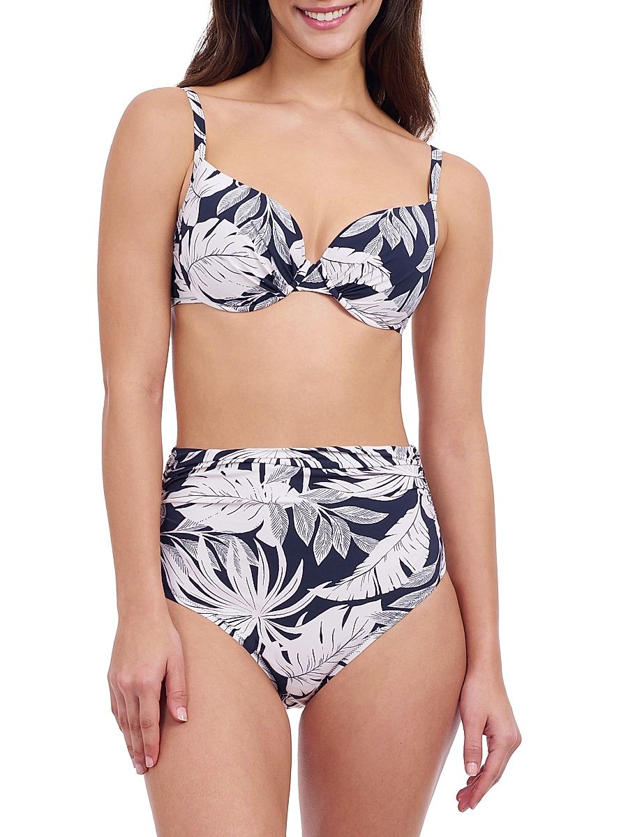Women's Malaya Floral Bikini Top - Navy White - Size 36D