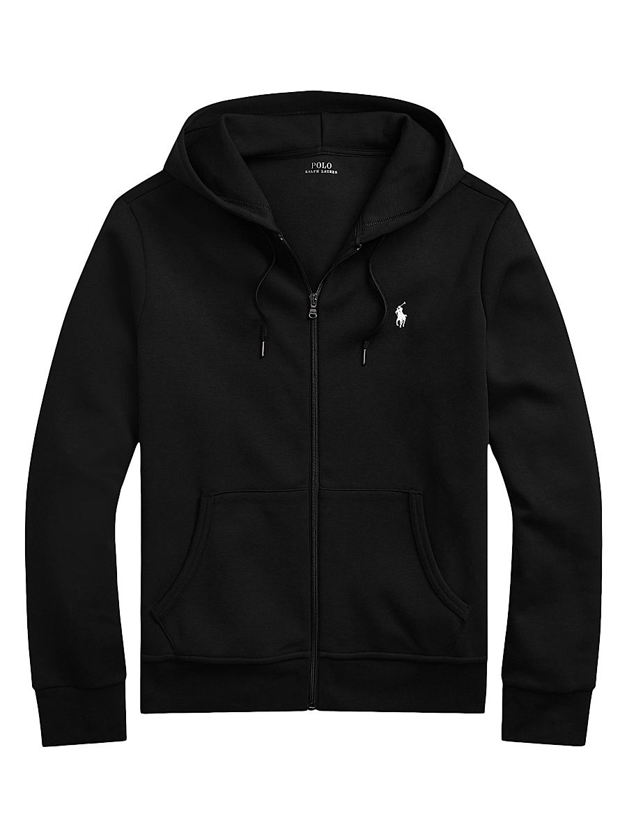 Men's Logo-Embroidered Zip-Up Hoodie - Black - Size XXL
