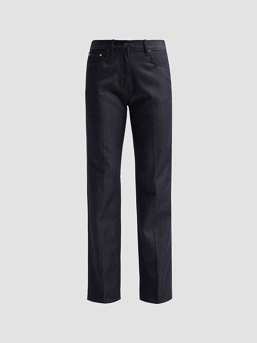 Women's Stovepipe Wool-Cotton Jeans - Midnight - Size 12