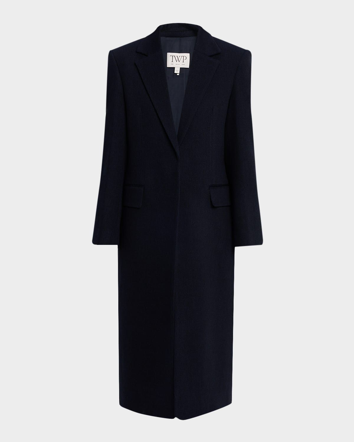 Mattie Single-Breasted Coat in Wool Twill