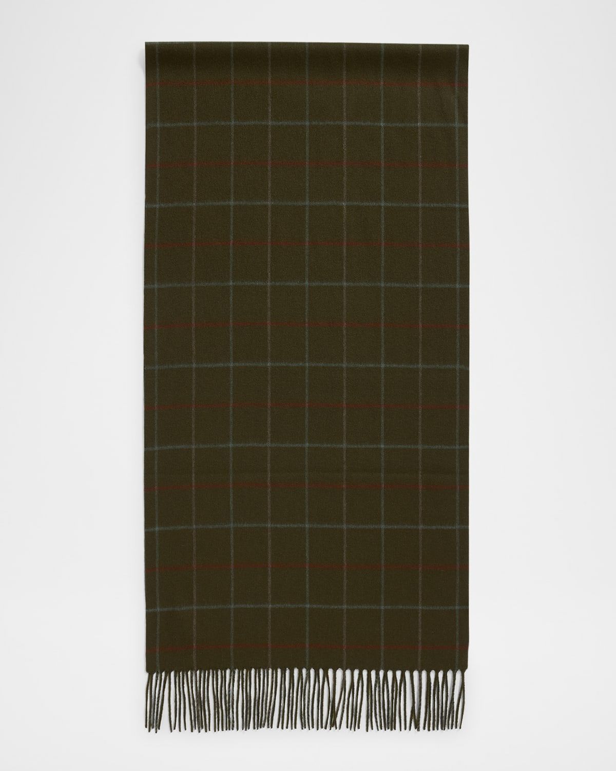 Belt Check-Print Cashmere Scarf
