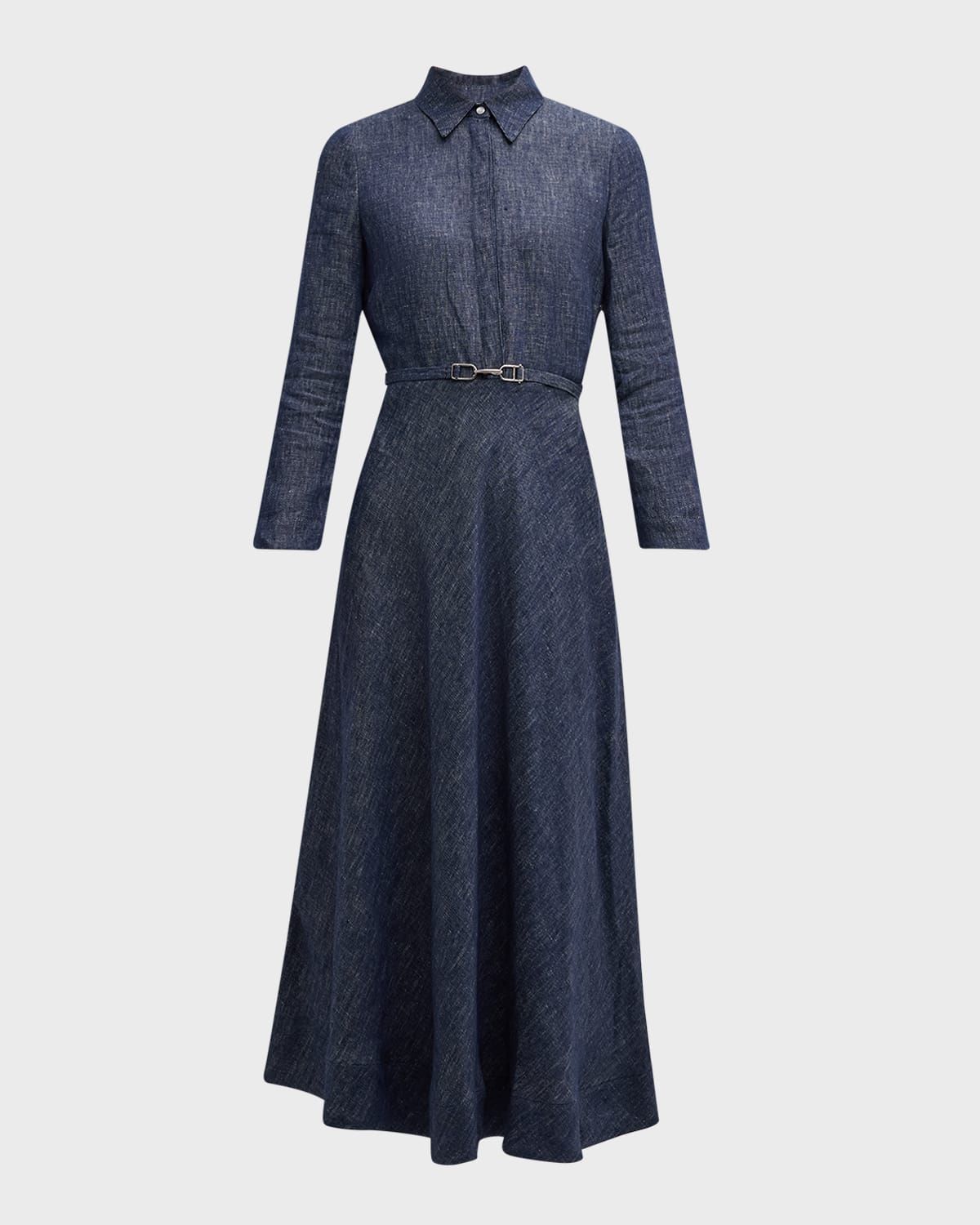 Marley Belted Denim Maxi Shirtdress