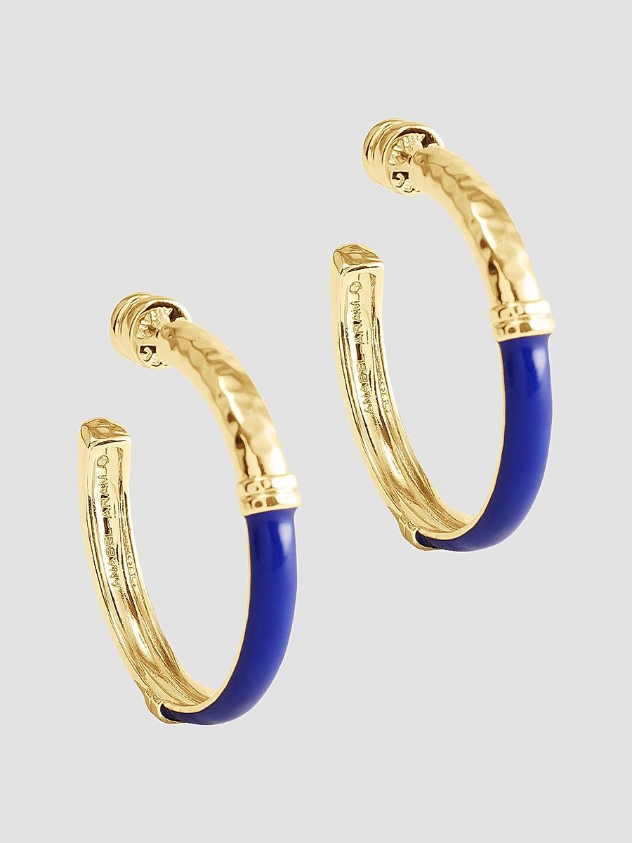 Anabel Aram Women's Forza 18K-Gold-Plated & Gemstone Medium Hoop Earrings - Malachite