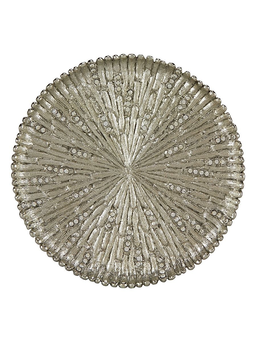 Tizo Crystal Enameled Round Coaster - Silver