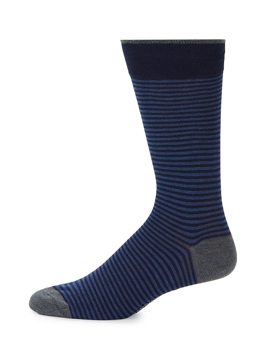 Palio Striped Crew Socks - Royal Blue
