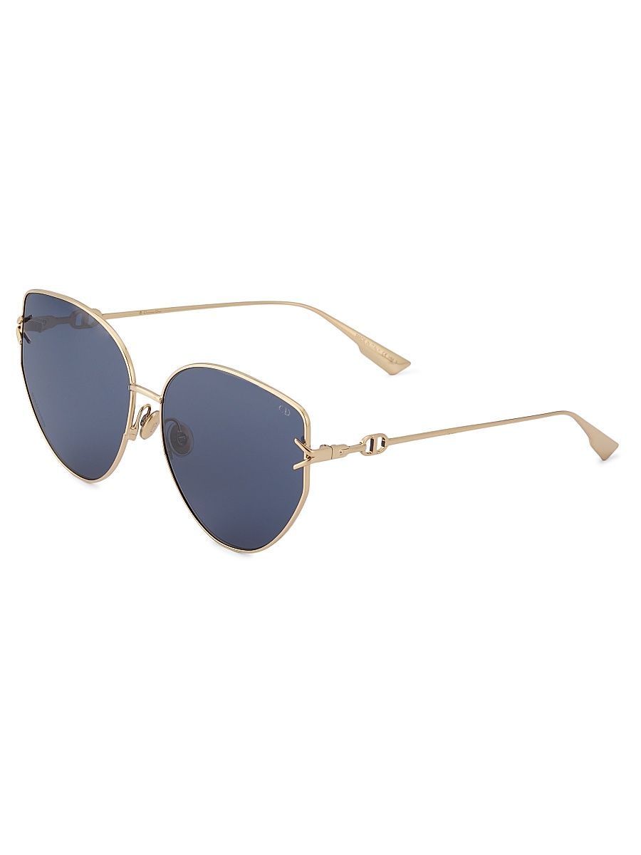 Women's DiorGipsy1 62MM Butterfly Sunglasses - Gold Dark Blue