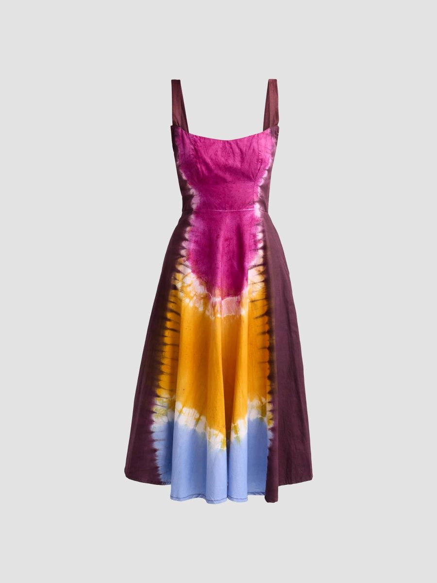 Busayo Women's Omolade Tie-Dye Midi Dress - Multicolored - Size Medium