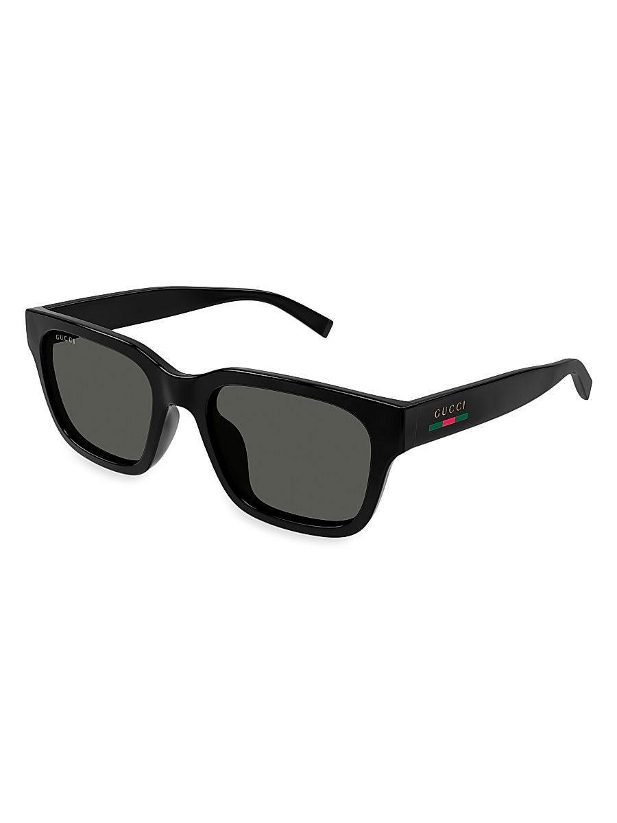 Men's Gucci Lines 55MM Squared Sunglasses - Black
