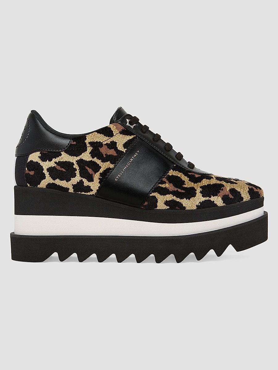 Women's Elyse Shaggy-Deer Wedge Sneakers - Black Leopard - Size 10