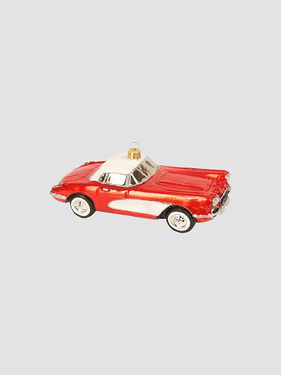 Vintage Sports Car Glass Ornament