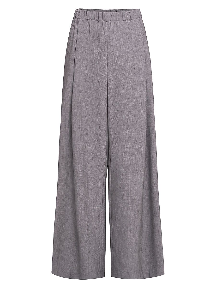 Women's Eva Tux Pleat Pants - Medium Heather Grey - Size Large