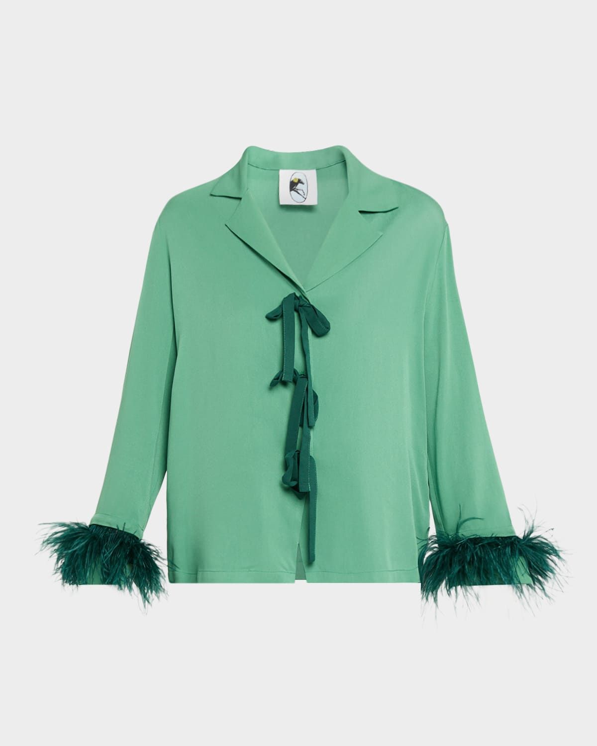 Feather-Cuff Viscose Sleep Top
