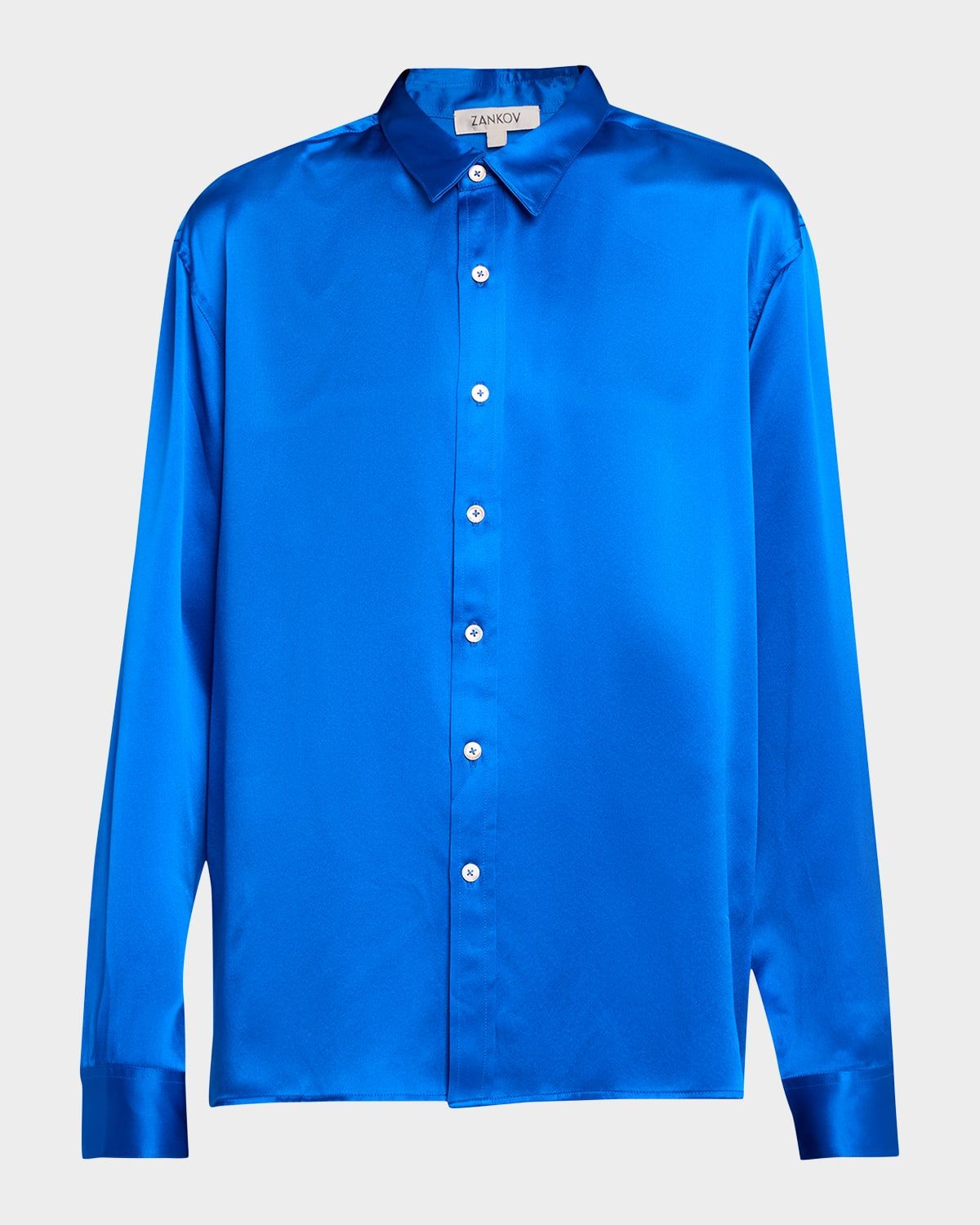 Jimmy Button-Front Silk Shirt