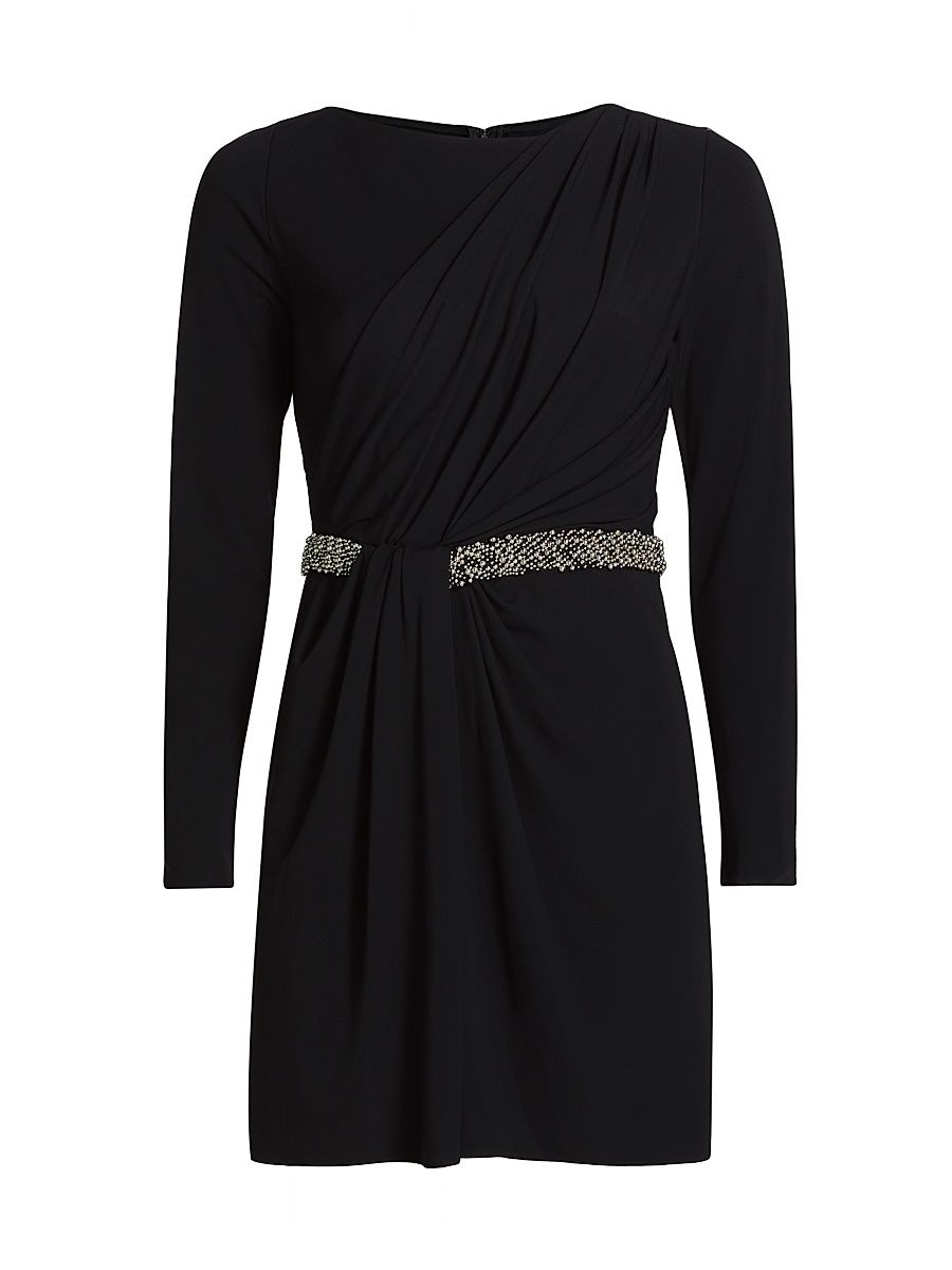 Women's Tulia Draped Jersey Minidress - Black - Size 0