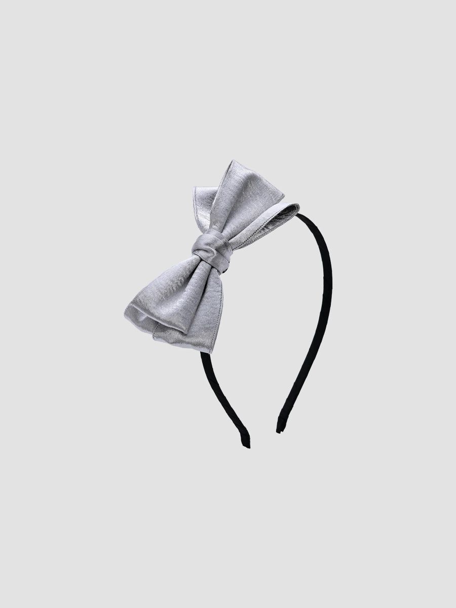 Tulleen Girl's Girl's Bow Accent Headband - Silver