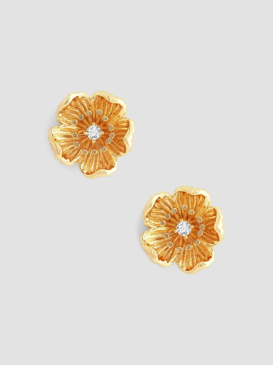 Anabel Aram Women's Wildflowers 18K-Gold-Plated & Cubic Zirconia Stud Earrings - Gold