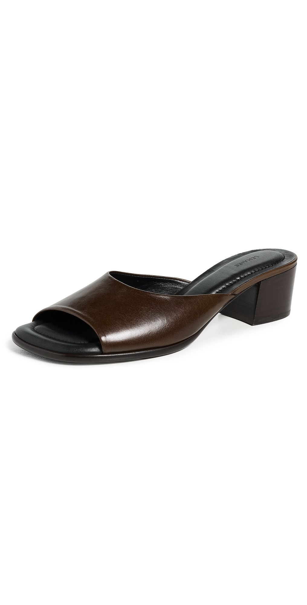 Lemaire Square Heeled Mules 55mm Dark Brown 41
