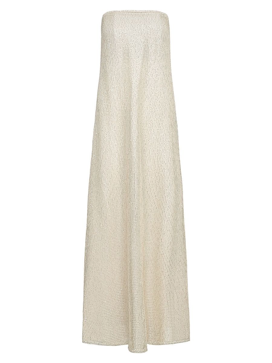 Women's Carolyns Sequin Strapless Gown - Ivory Gold - Size 10