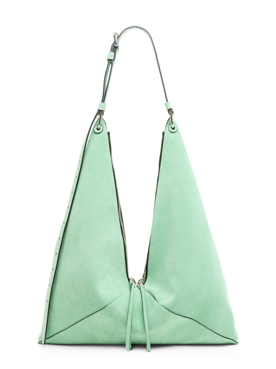 Moschino Women's Folded Suede Hobo Bag - Mint