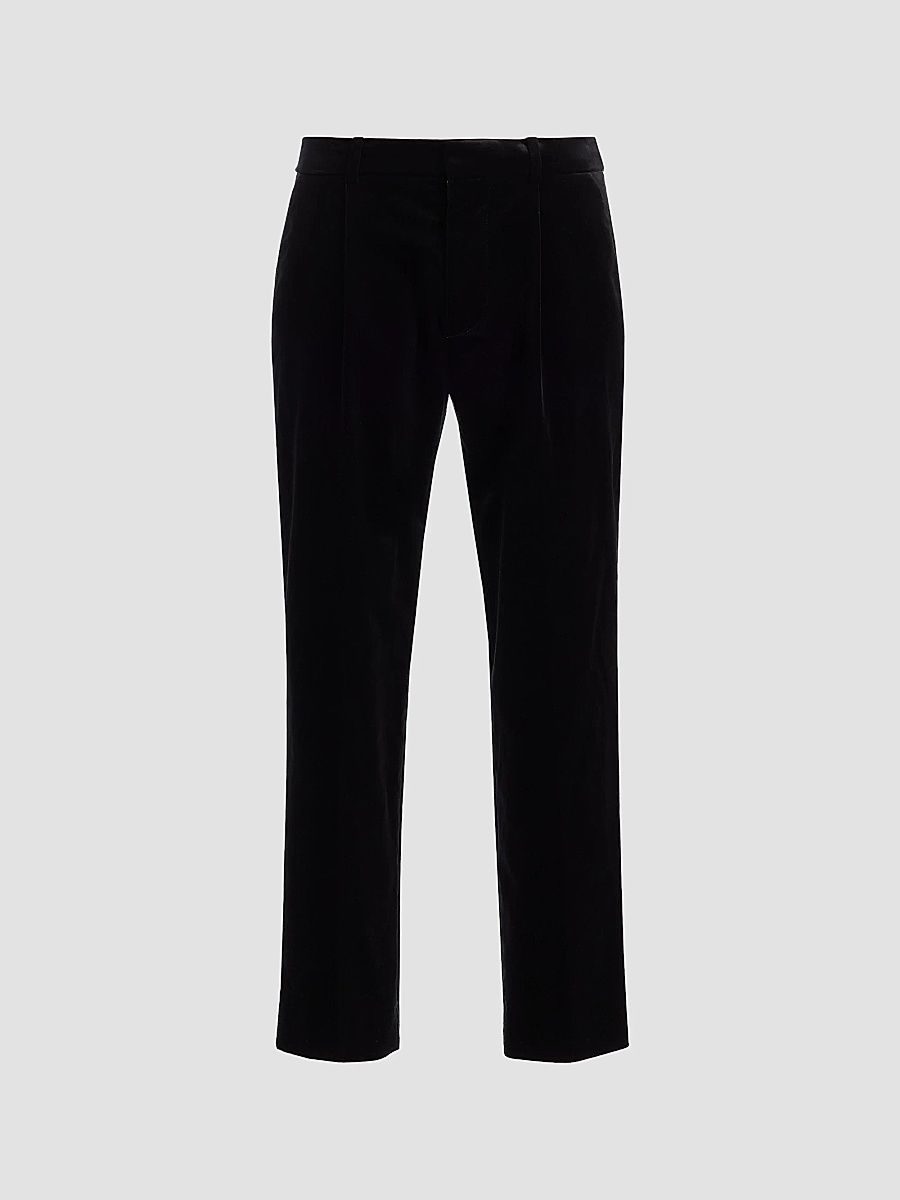 Balmain Men's Velvet & Satin Trousers - Noir - Size 42