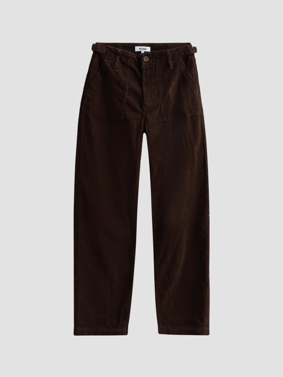 Re/done Women's The Trooper Corduroy Pants - Coffee Bean Cord - Size 24