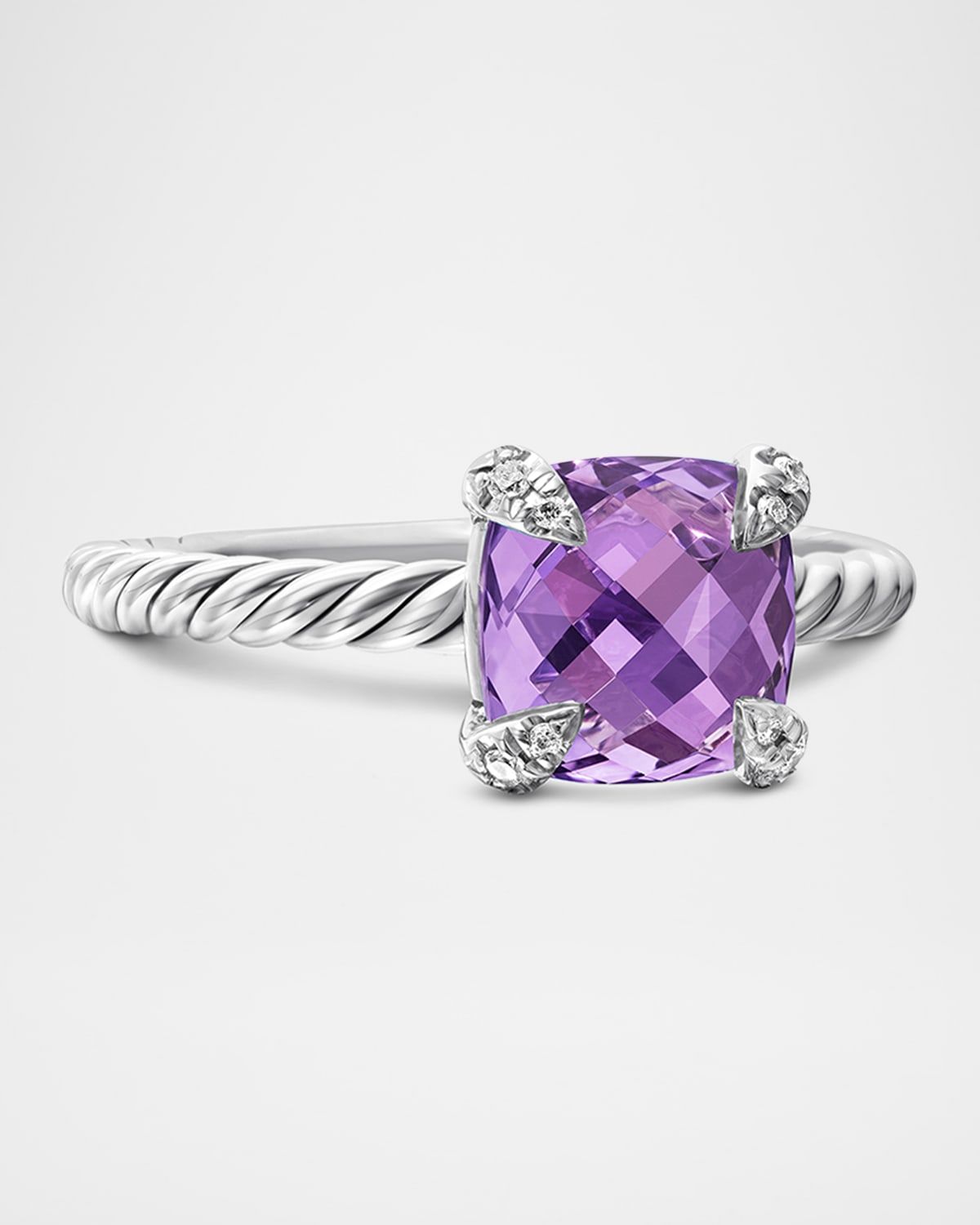 Chatelaine Ring in Sterling Silver with Gemstone and Diamonds