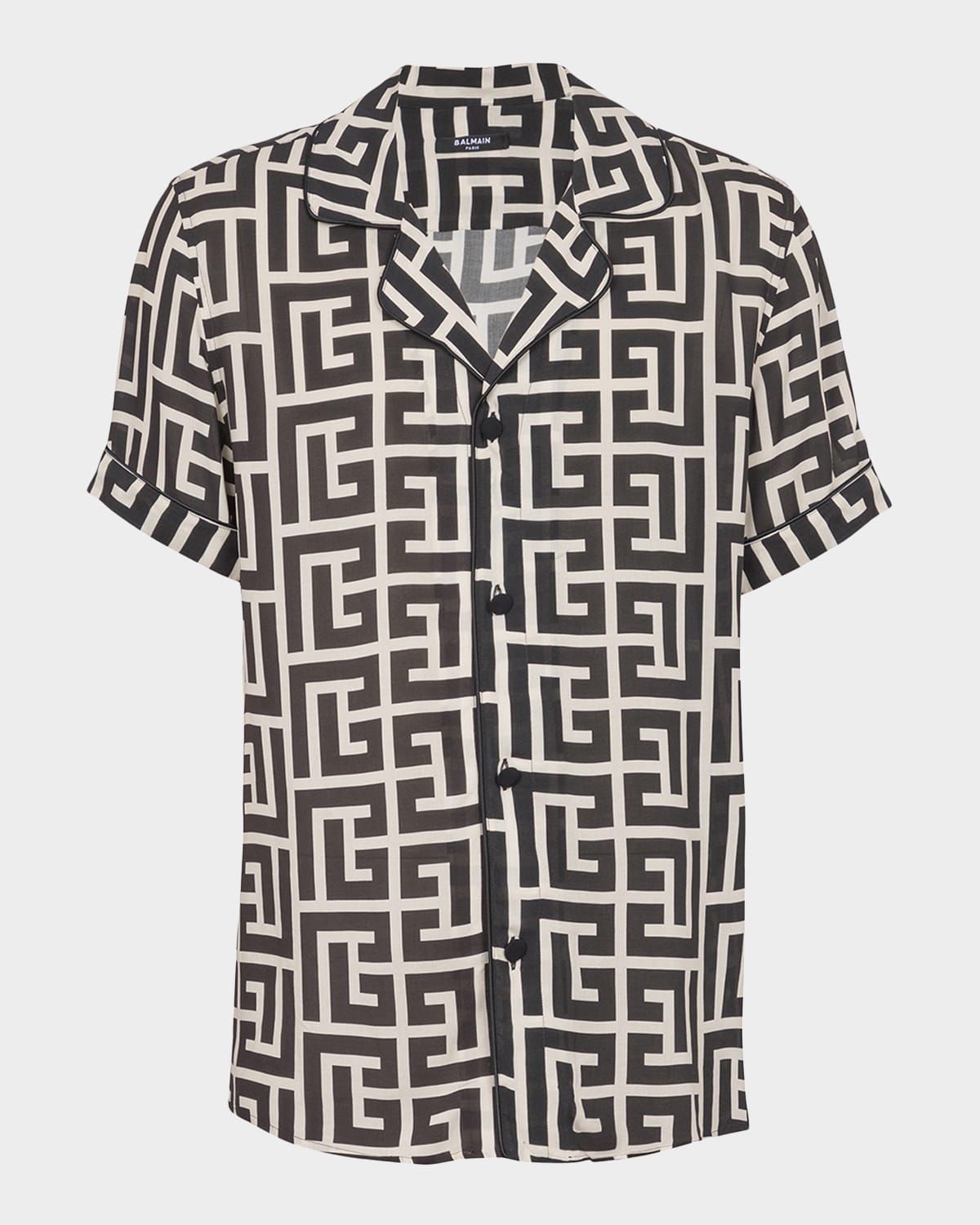 Men & apos;s Viscose Monogram Short-Sleeve Shirt