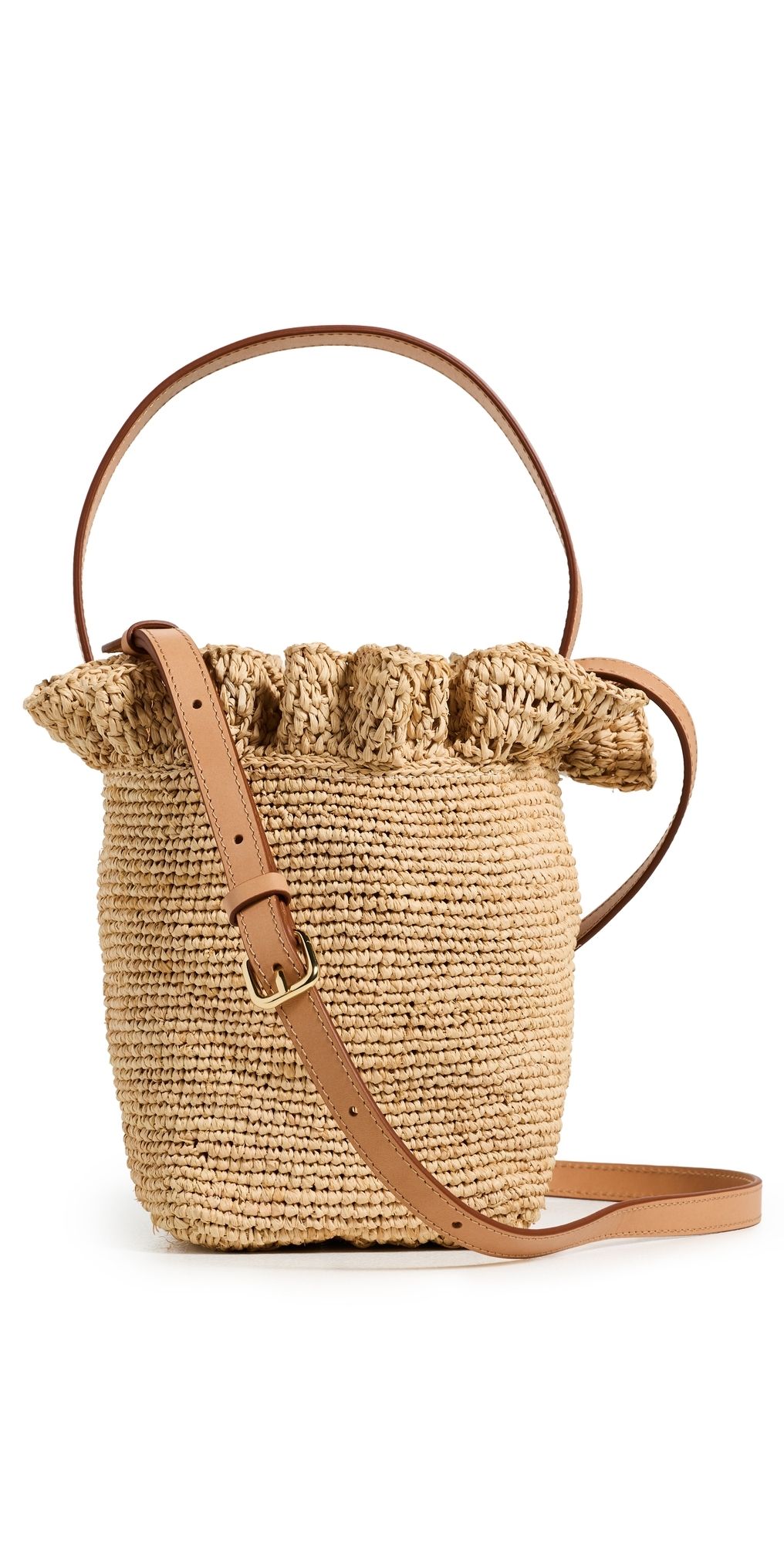 Loeffler Randall Laith Crochet Top Handle Bucket Bag Natural One Size