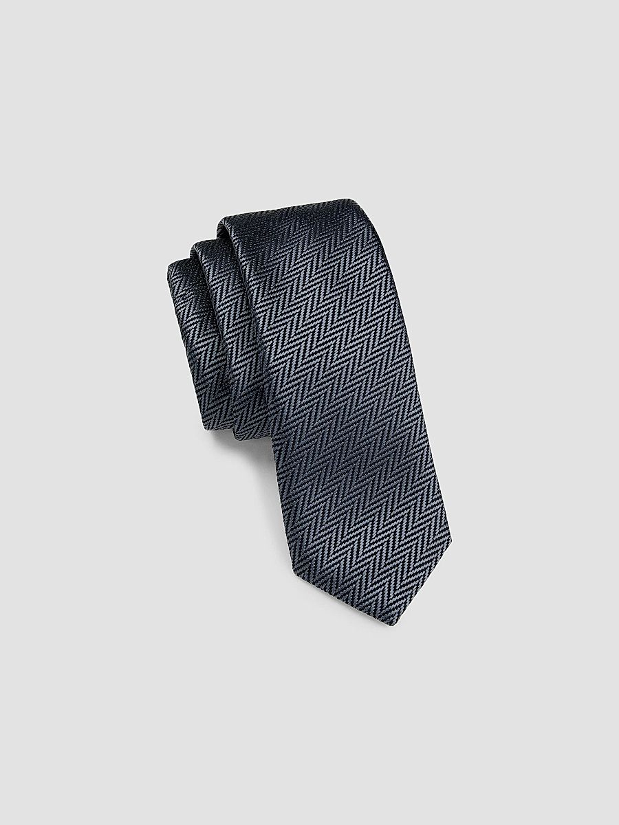 Giorgio Armani Men's Woven-Effect Silk Jacquard Tie - Ferro