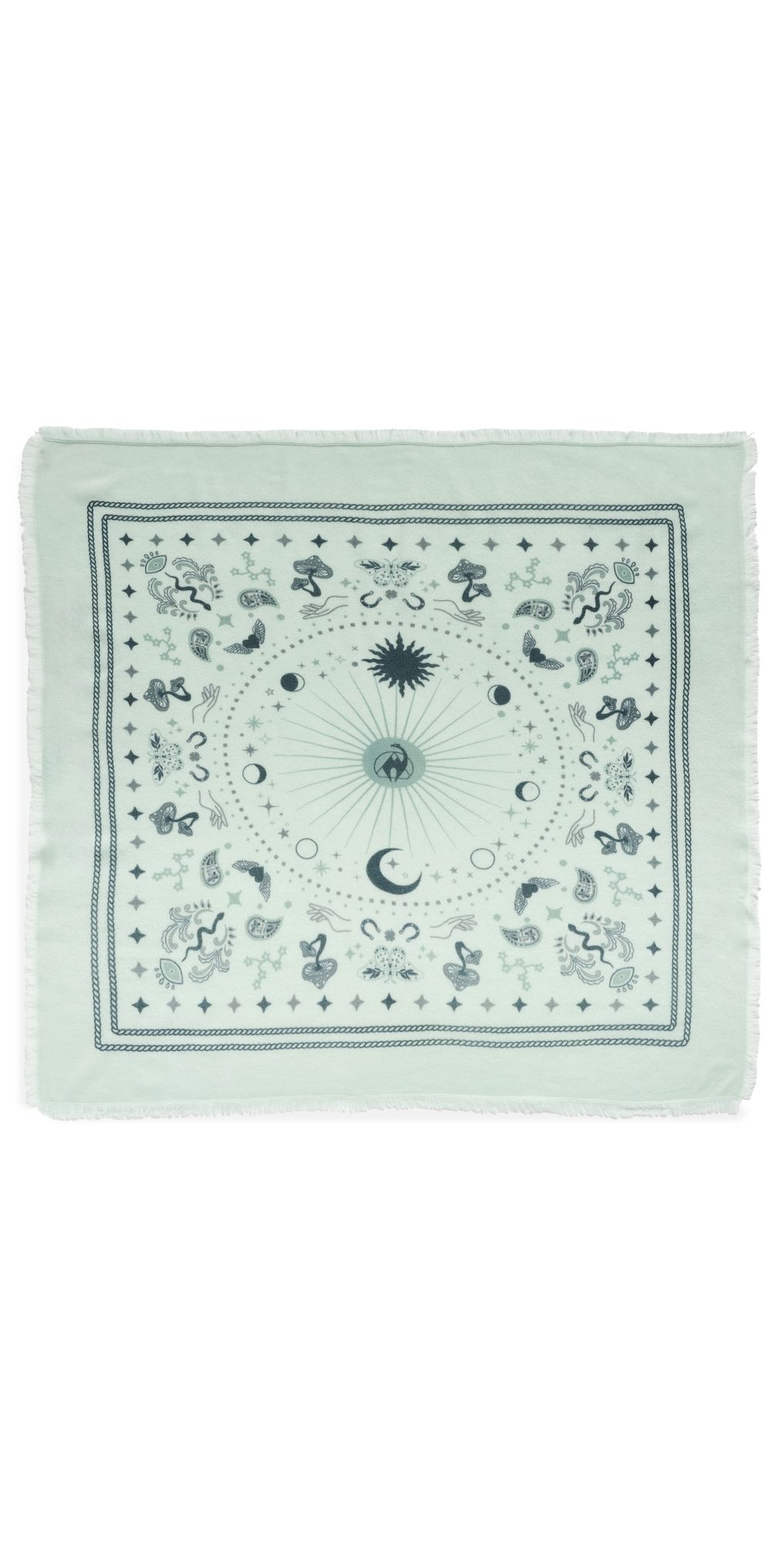 Freya Cashmere Bandana Scarf Mint/Forest One Size