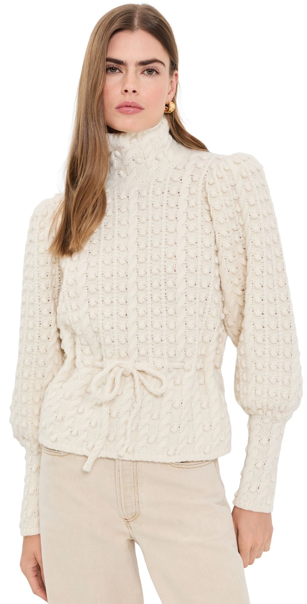 Zimmermann Valiant Wool Bauble Sweater Cream 0