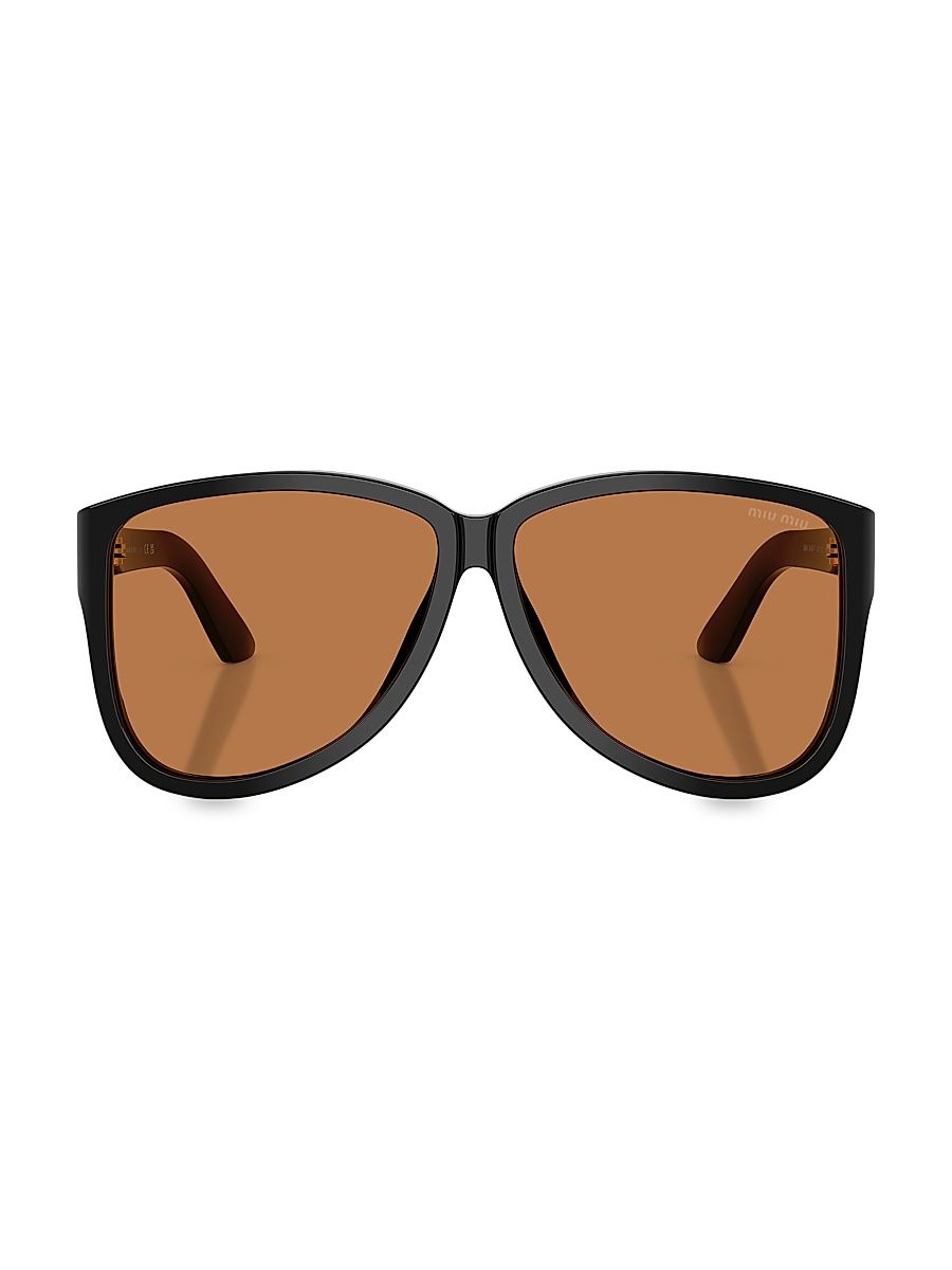 Women's 61MM Oversized Sunglasses - Black Brown
