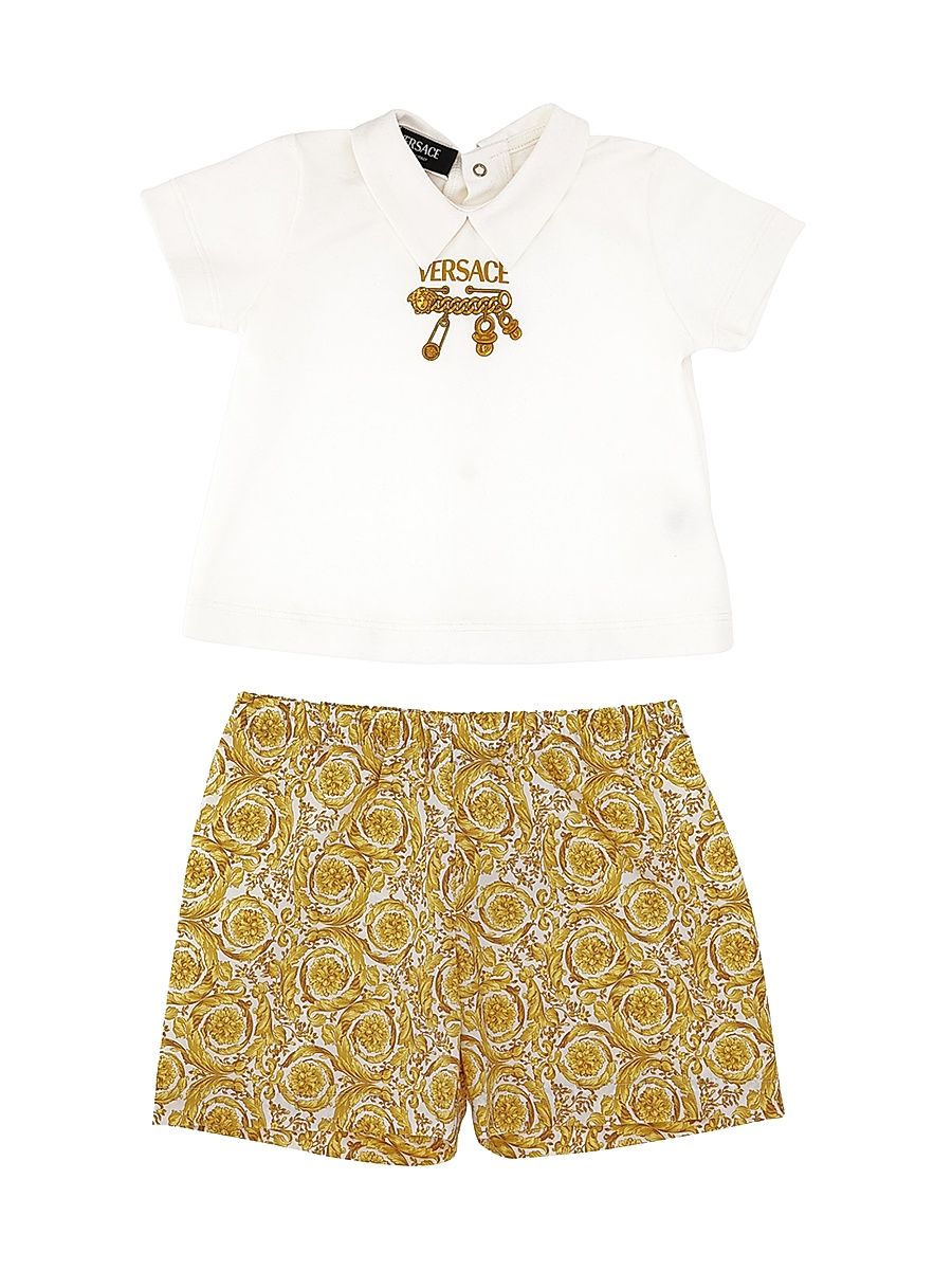 Baby Girl's Safety Pin Jersey Top & Barocco Poplin Shorts - Size 6 Months