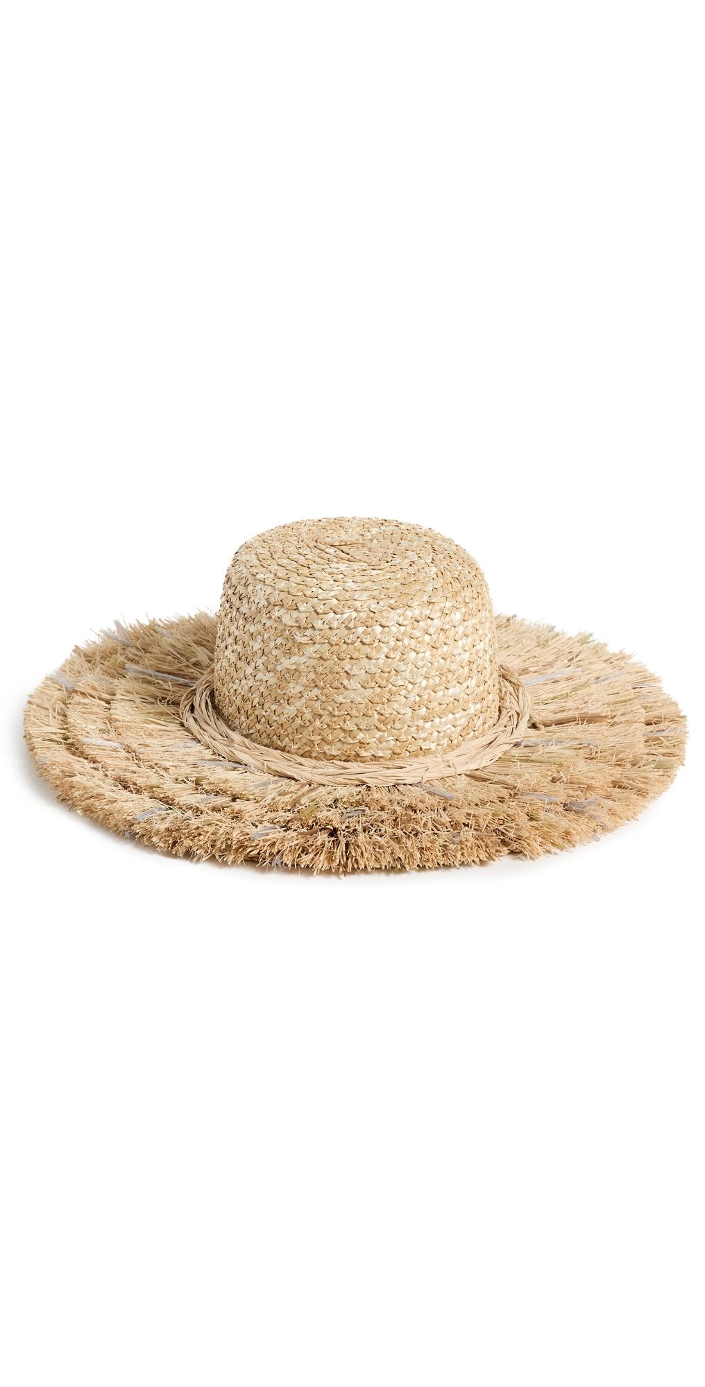 Lele Sadoughi Fringe Straw Hat Metallic One Size