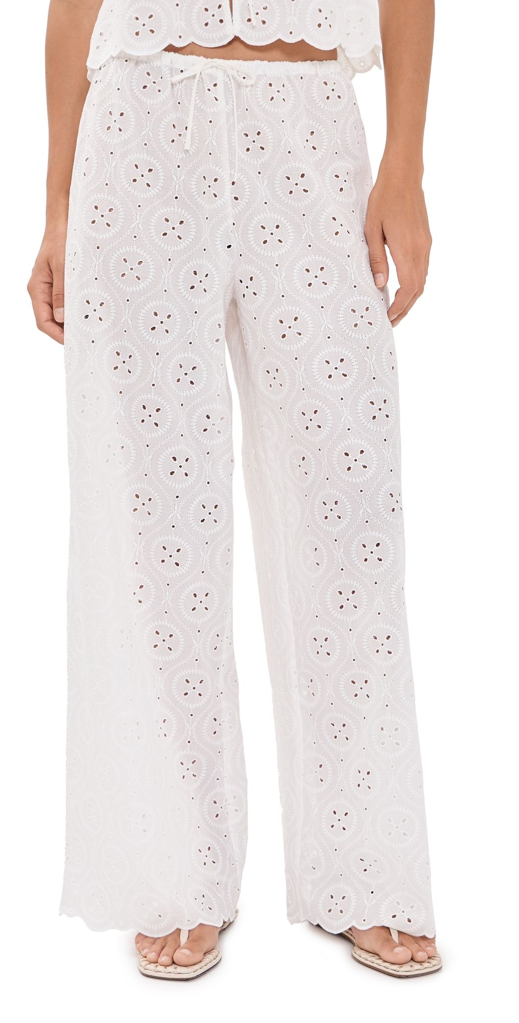 Onia Wide Leg Drawstring Pants White L