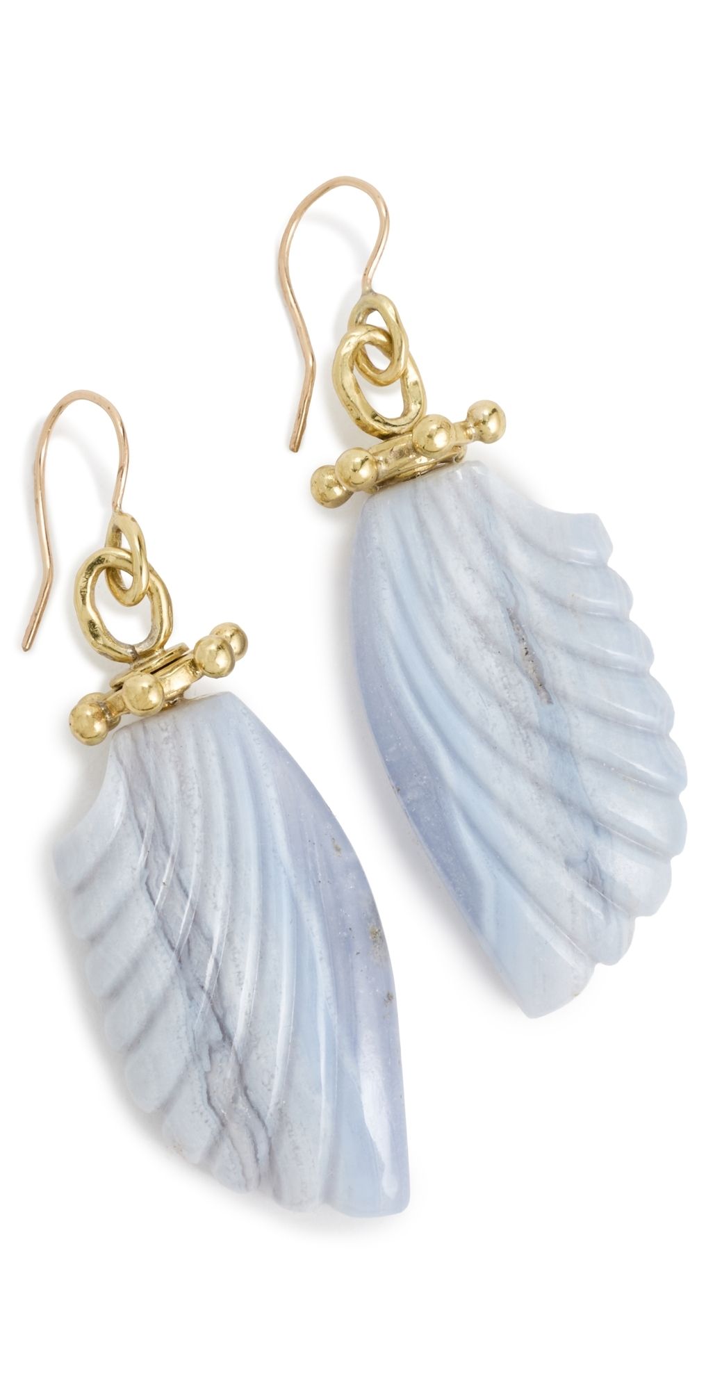 Ulla Johnson Small Wing Stone Drop Earrings Blue Agate One Size
